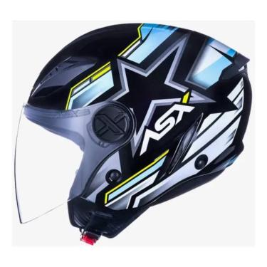 Imagem de Capacete ASX City Air Pilot Argentina Preto e Azul