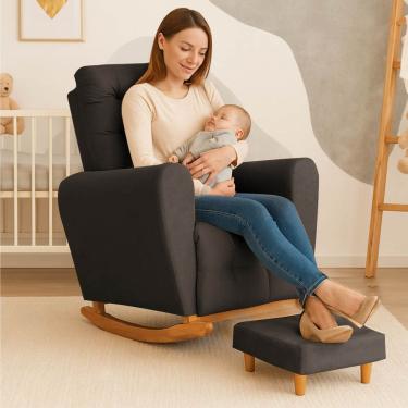 Imagem de Poltrona Amamentação Base Balanço Cecilia Marrom