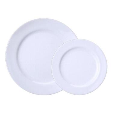 Imagem de Jogo 12 Peças C/ 6 Rasos 6 Sobr Cilindrica Porcelana Schmidt - Porcela