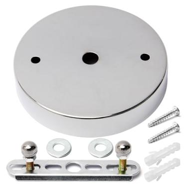 Imagem de Bettomshin 1 kit de dossel de candelabro, 10 x 2 cm/3,94 x 0,79 (DxA) ferro retro iluminação de teto kit de dossel moderno placa de cobertura de luminária com ferragens para luminárias pendentes (tom