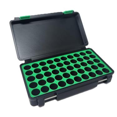 Imagem de Estojo de armazenamento de frascos impresso em 3D - Estojo de armazenamento de frascos de 3 ml - Estojo rígido seguro para congelador de peptídeos para casa, geladeira, viagens (preto/verde, 50