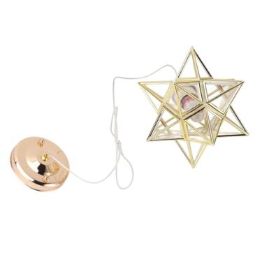 Imagem de Fafeicy Luz Pendente da Estrela da Morávia, Luz de Teto Em Estrela, Lâmpada Pendente de Com Lâmpada Ajustável de Temperatura de Cor 3 E26, para Sala de Estar Cozinha No (ouro)