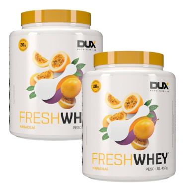 Imagem de Kit 2 Fresh Whey Dux Sabor Maracujá com 20g Proteína Pote 450g