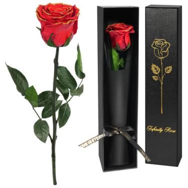 Imagem de Presente de flor de rosa real preservada Yamonic 31 cm