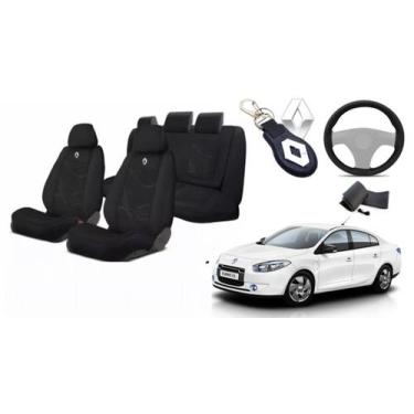 Imagem de Kit Estilizado Bancos Fluence 2009-2017 + Volante + Chaveiro - Iron Te