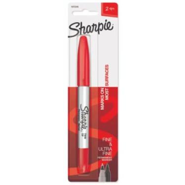 Imagem de Marcador Permanente Sharpie Twin Tip Vermelho Blister com 1 Un