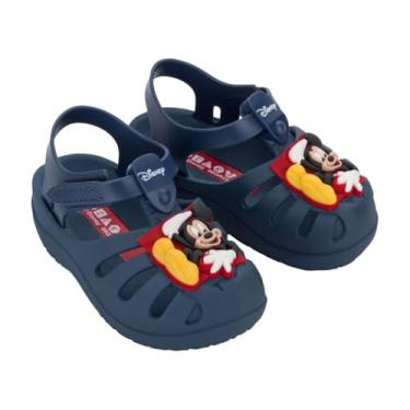 Imagem de Sandália Menino Infantil Aranha Mickey Grendene Kids Conforto e Diversão Disney Azul ou Preta (Azul, BR, Criança de 4 a 8 anos, Numérico, 26)