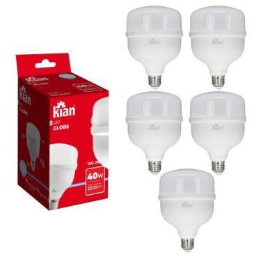 Imagem de 5 Lâmpada Luz Bulbo 40w Soquete E27 Iluminação Potente Super Led - kia