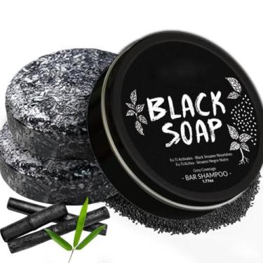 Imagem de Shampoo Bar yonudsa Grey Hair Reverse Black Soap 50g, pacote com 2