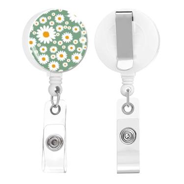 Imagem de Carretel de crachá, porta-crachá retrátil de enfermeira com clipe jacaré, crachá, crachá, clipe para escritório, estudante, médico, enfermeira (pacote com 2)