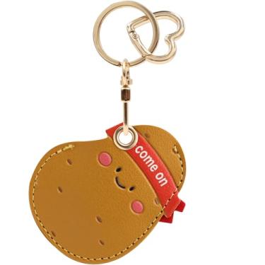 Imagem de Capa MC Fashion de couro PU compatível com AirTag, design criativo de frutas, rastreador GPS, chaveiro (batata)