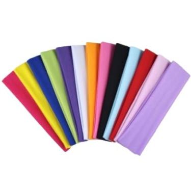 Imagem de Kit 4 Faixas de Cabelo Elásticas Unissex | Tiaras para Penteados e Esportes Academia Yoga(3 x Faixas Cores Aleatórias)