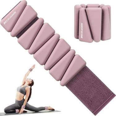 Imagem de BECOJADDE Conjunto de 2 pesos de tornozelo (500 g cada) pesos de pulso ajustáveis para mulheres e homens, peso de braço e perna para pilates, corrida, caminhada, treino, ioga, rosa empoeirada