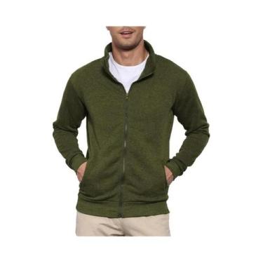 Imagem de Jaqueta De Moletom Masculina Leve Com Zíper De Manga Longa Para Outono