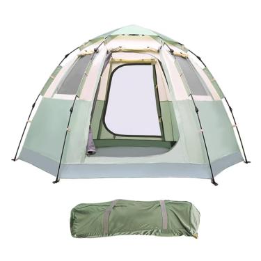 Imagem de NRNQMTFZ Barraca de acampamento familiar, barraca de acampamento pop-up, barraca de cúpula para 5-8 pessoas - bolsa removível para chuva e transporte - fácil de montar - ótimo para acampar, viajar