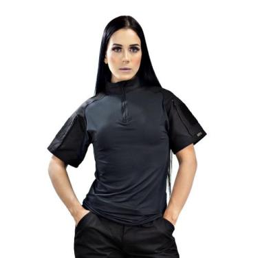 Imagem de Camiseta Combat Tshirt Feminina Manga Curta - Safo Militar, Preto, GG