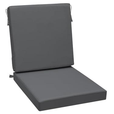 Imagem de AAAAAcessories Almofadas de assento ao ar livre para cadeiras, design de uma peça, resistentes ao desbotamento, almofadas de substituição de móveis de pátio à prova d'água, 50,8 x 50,8 x 7,6 cm + 50,8