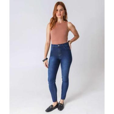 Imagem de Calça Jeans Skinny Feminina Cintura Alta Azul-09048 - Ecxo Jeans, 40, 