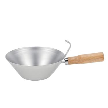 Imagem de Jectse Colher de Balde, Bandeja de Lama de Gesso de Cimento Galvanizado de Ferro Com Alça de Madeira, para Pedreiros de Construção