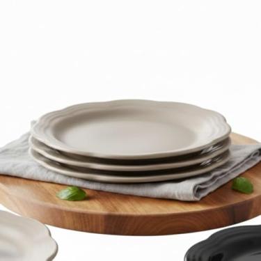 Imagem de PRATO FLOR RASO:2 Unidades Elegância e Versatilidade para Sua Mesa Posta (AREIA)