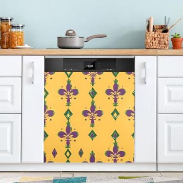 Imagem de ATTX Capa magnética para lava-louças Mardi Gras | Adesivo decorativo de eletrodomésticos de 58 x 66 cm para armários domésticos e eletrodomésticos (22)