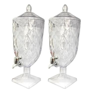Imagem de Kit 2 Suqueiras Jarra Cristal Acrílico Diamond Água Suco 4,5l