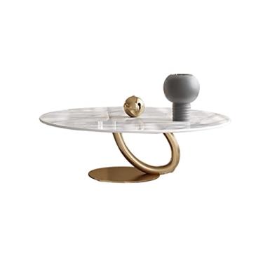 Imagem de Mesa central retrô de ardósia mesa de centro simples sala de estar mesa redonda mesa de centro mesa de centro mesa de café para casa mesa de quarto (B)