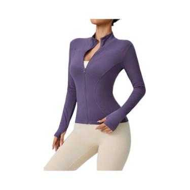 Imagem de Jaqueta Esportiva Feminina De Manga Longa Com Gola Alta Para Treinamen