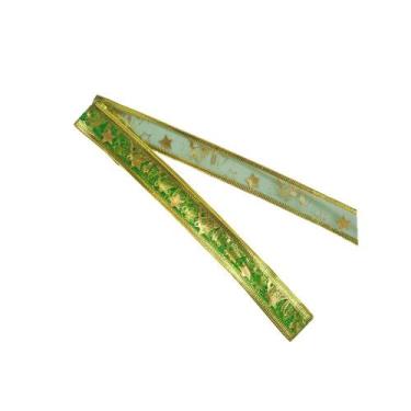 Imagem de Fita Decorativa Aramada de Natal para Laços e Presentes - 3 unid. -2,5