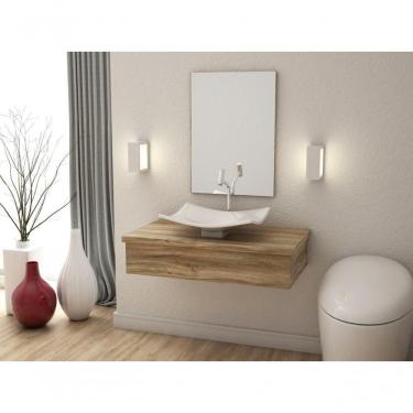 Imagem de Conjunto Bancada C-cuba F44 E Espelheira Metrópole 801 Branco Chess Carvalho