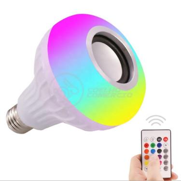 Imagem de Lâmpada Led 12W E27 Rgb Colorida Com Caixa De Som Bluetooth