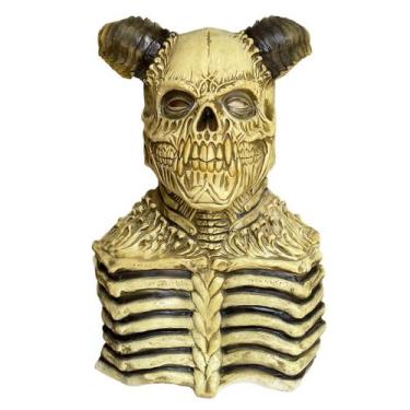 Imagem de Máscara Nep-hilims Horror Skeleton Ram Horns Cosplay Creepy Hal - yiwe