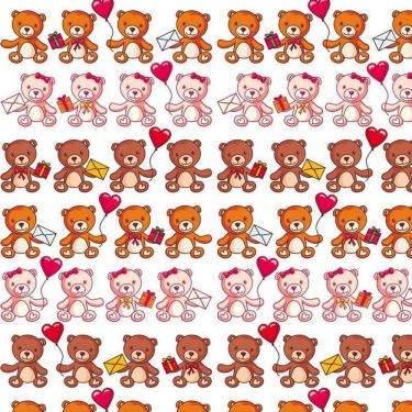 Imagem de Papel Parede Ursinhos Vermelhos Decorativo Adesivo Infantil