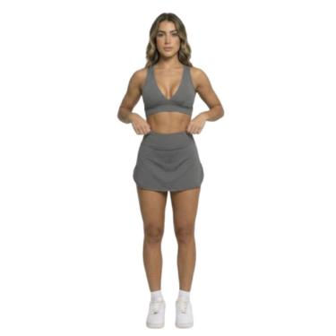 Imagem de Conjunto Top Bojo e Short Saia Vekyo Roupas para Academia Treino Moda Fitness Musculação-Feminino