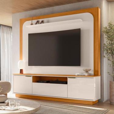 Imagem de Painel de TV Curvo com Bancada 200cm Home Theater Nilo Linha Eras Made
