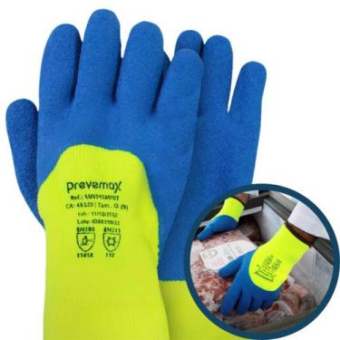 Imagem de LUVA AZUL E AMARELA TERMICA COM FIO ACRILICO PREVEMAX - PAR Tamanho:M,