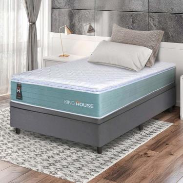 Imagem de Cama Box Baú Lagos Molas Ensacadas 96x203 Cinza King House