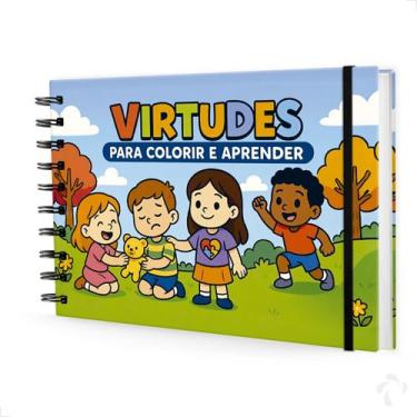 Imagem de Livro de Colorir Infantil Capa Dura Tema Bíblico Virtudes - NISTI PRIN