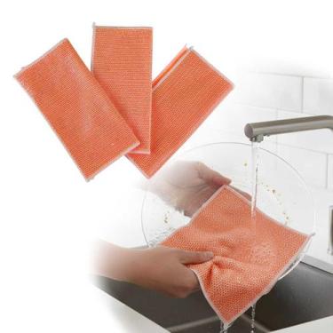 Imagem de Aramado Multiuso Kit 3 Pano Limpeza Cozinha Metalico Pratos Panelas - 