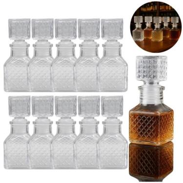 Imagem de 10 Mini garrafas vidro 50ml decorativas para festas e eventos - Freeco