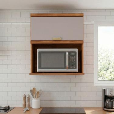 Imagem de Armário Aéreo Microondas 1 Porta Elena Cinamomo/Offwhite