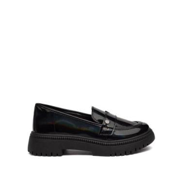 Imagem de Sapato Mocassim Infantil Pink Cats Verniz Preto, Preto, 29