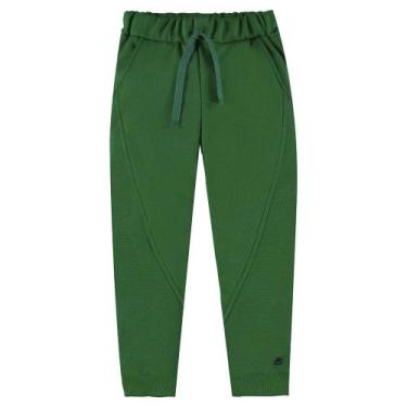 Imagem de Calça de Moletom sem felpa Infantil Masculina Up Baby, Verde, 3