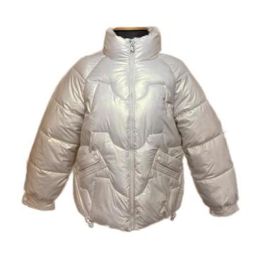 Imagem de Jaqueta Puffer Cropped Metalizada Forrada Feminina Inverno - Said Meta