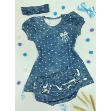 Imagem de Vestido com tapa fralda frufru e tiara na mesma estampa - PikogB Kids,