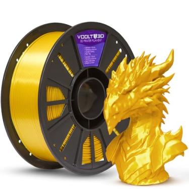Imagem de Filamento PLA V-Silk High Speed 1Kg 1,75mm Efeito Seda Impressora 3D FDM Voolt3D (Dourado V-Silk)