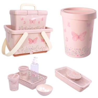 Imagem de Kit Higiene Organizador Fraldas Bebê 5 Pçs Plasútil Lixeira, Jardim en