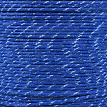 Imagem de PARACORD PLANET Traçadores que brilham no escuro 250 kg Paracord/paraquedas – Tipo III 250 kg resistência à tração para cabo (Royal Blue Glow Tracers, carretel de 75 m)