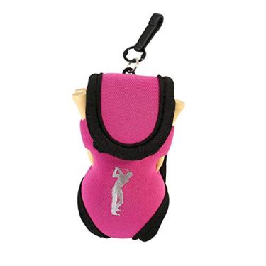Imagem de Bolsa de bola de golfe, 3 cores de bola de golfe bolsa de clipe utilitária esportiva acessórios de golfe com camisetas e bola de golfe (rosa)