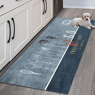 Imagem de SHENGANG Tapete de cozinha entrada para casa quarto sala de estar decoração infantil tapete corredor cabeceira do banheiro tapete antiderrapante, 23,60cmx200cm